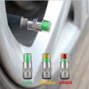 4pcs /set 2.4 Bar Car Tire Pressure Monitoring Valve Cap Sensor Indicator 3 Color Eye Alert