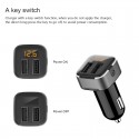 Dual USB Car Charger Volt Meter Car Battery Monitor with LED Voltage Amps Display for iPhone iPad Pro Samsung Gray