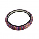 Car Steering Wheel Cover Non-slip Colorful Stripe Printing Steering Wheel Cover 37-38cm Universal Colorful stripes_Universal
