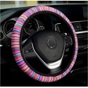 Car Steering Wheel Cover Non-slip Colorful Stripe Printing Steering Wheel Cover 37-38cm Universal Colorful stripes_Universal