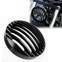 5 3/4" CNC Headlight Light Grill Cover for Sportster XL 883 1200 2004-14 black