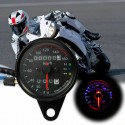 Motorcycle Odometer Speedometer Tachometer Speedo Meter LED For Honda Cafe Racer black
