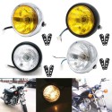 6.5" DC 12V Motorbike Vintage Head Lamp Scooter Round Spotlight Motor Front Lights Universal Motorcycle Refit Headlight with B