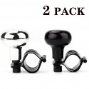 2pcs/set Car Steering Wheel Suicide Spinner Power Knob with Clamp for All Vehicles 2 black