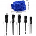 6pcs Detailing Brush Set 5 Different Sizes Auto Detail Brush Kit with Free Car Wash Mitt Natural Boar Hair Brushes Black detail