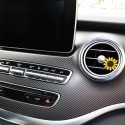 10pcs Sunflower Accessories For Car Steering Wheel Cover Keyring Car Vent Decorations Seat Belt Shoulder Pads Hand Sanitizer Co
