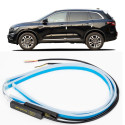 Ultrafine Cars LED Daytime Running Lights White Turn Signal Yellow Guide Strip for Headlight 60CM white yellow