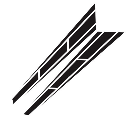 2pcs Car Racing Sport Stripe 4.5 '' x 31.5 '' Cover Vinyl Decals Graphics Truck Bonnet stickers black