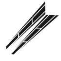 2pcs Car Racing Sport Stripe 4.5 '' x 31.5 '' Cover Vinyl Decals Graphics Truck Bonnet stickers black
