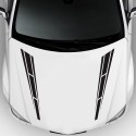 2pcs Car Racing Sport Stripe 4.5 '' x 31.5 '' Cover Vinyl Decals Graphics Truck Bonnet stickers black
