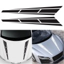 2pcs Car Racing Sport Stripe 4.5 '' x 31.5 '' Cover Vinyl Decals Graphics Truck Bonnet stickers black