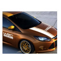 WRC Stripe Car Covers Vinyl Racing Sports Decal Head Car Sticker for Ford Focus VW red