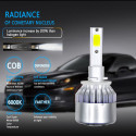1PC Universal High Power Auto Bulbs C6 Car LED Headlights - 6000K - White Light 6000K-white_H11/H8/H9