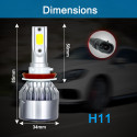 1PC Universal High Power Auto Bulbs C6 Car LED Headlights - 6000K - White Light 6000K-white_H11/H8/H9
