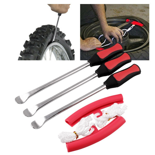 3 Tire Lever Tool Spoon + 2 Wheel Rim Protectors Tool Kit for Motorcycle Bike Tire Changing 3pcs/set