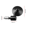 1 Pair 7/8" Motorcycle Rearview Mirror Round Handlebar Bar End Rear View Mirrors Bike Motorbike Side Mirror black