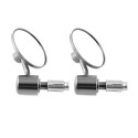 1 Pair 7/8" Motorcycle Rearview Mirror Round Handlebar Bar End Rear View Mirrors Bike Motorbike Side Mirror black