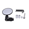 2PCS Motorcycle Circular Foldable Rear View Mirror Set Side Convex Mirror