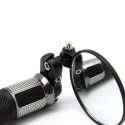 2PCS Motorcycle Circular Foldable Rear View Mirror Set Side Convex Mirror