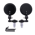 2PCS Motorcycle Circular Foldable Rear View Mirror Set Side Convex Mirror