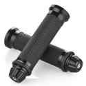 1 Pair Aluminum Motorcycle Handlebar Rubber Gel Hand Grips for Honda Yamaha Suzuki Silver_22mm