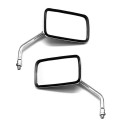 2pcs Universal Rectangle Aluminum Square Motorcycle Rearview Mirrors Electric Bike Plating silver