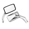2pcs Universal Rectangle Aluminum Square Motorcycle Rearview Mirrors Electric Bike Plating silver