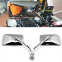 2pcs Universal Rectangle Aluminum Square Motorcycle Rearview Mirrors Electric Bike Plating silver