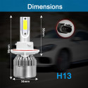 1PC Universal High Power Auto Bulbs C6 Car LED Headlights - 6000K - White Light 6000K-white_H13/9008