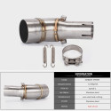 Dirt Bike Racing Motorbike Modified Scooter Muffler Motorcycle Middle Exhaust Pipe for YAMAHA YZF R25 R30 R3 2015 2016 Silver