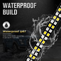 IP67 Double Row Vehicle Tailgate Light Bar Flexible LED Strip Running Turn Signal Brake Reverse Tail light for Trailer SUV RV V
