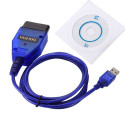 Car USB Vag-Com Interface Cable KKL VAG-COM 409.1 OBD2 II OBD Diagnostic Scanner Auto Cable Aux blue