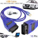 Car USB Vag-Com Interface Cable KKL VAG-COM 409.1 OBD2 II OBD Diagnostic Scanner Auto Cable Aux blue