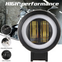 1/2 Pcs 3 Inch 40W Fog Light White 6000K Waterproof Round Led Angel Eye Light Strip Off-Road Vehicle Marine Work Light Motorcyc