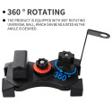 Motorcycle Mobile Phone Holder Mount Support USB 2A Charger 360 Degree Rotation for 3.5-6 inch Devices black