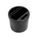 Mini Car Storage Box Water Cup Slot Change Coin Card Reader Container Organizer black
