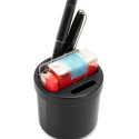 Mini Car Storage Box Water Cup Slot Change Coin Card Reader Container Organizer black