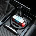 Mini Car Storage Box Water Cup Slot Change Coin Card Reader Container Organizer black