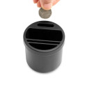 Mini Car Storage Box Water Cup Slot Change Coin Card Reader Container Organizer black