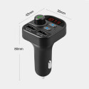 Car MP3 Player FM Transmitter Bluetooth Hands-free Phone Card Fast Charge Dual USB Photo Color