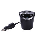 Cup Shaped Dual USB Car Charger Bluetooth Hands-free Phone Car Bluetooth MP3 Player black