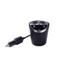 Cup Shaped Dual USB Car Charger Bluetooth Hands-free Phone Car Bluetooth MP3 Player black