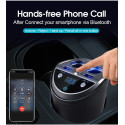 Cup Shaped Dual USB Car Charger Bluetooth Hands-free Phone Car Bluetooth MP3 Player black
