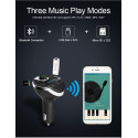 Car Hands-free FM Transmitter Bluetooth MP3 Player Car Kit Dual USB Car Charger Support TF Card/U Disk Music Play black