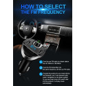 Car Hands-free FM Transmitter Bluetooth MP3 Player Car Kit Dual USB Car Charger Support TF Card/U Disk Music Play black