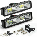 18W 12V 16LED Car Work Light Bar Spot Beam Driving Waterproof Auto Fog Lamp Running Lights black