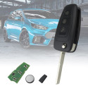 Three Button 63 Ceramic Chip 40 Bit 434 Frequency Car Entry Key Fob Remote Control for Focus black