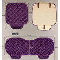Universal 3pcs Car Seat Cushion Velvet Silk Seat Cover Set Purple
