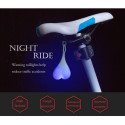 Waterproof Silicone Bicycle Taillight Rear Lights Heart Shape Night Warning LED green