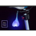 Waterproof Silicone Bicycle Taillight Rear Lights Heart Shape Night Warning LED blue